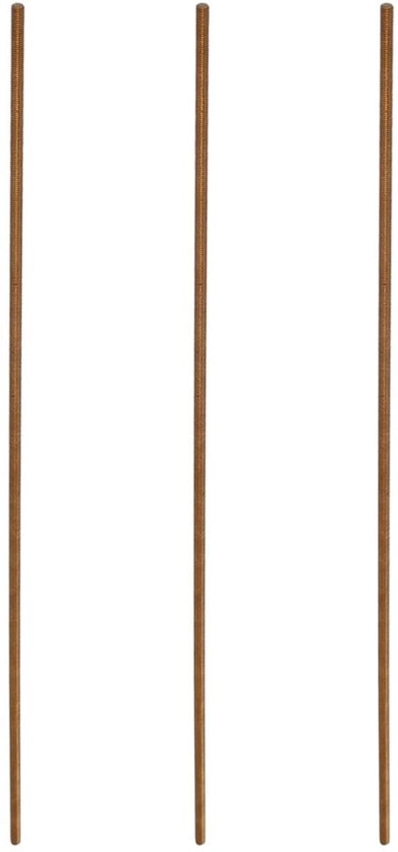 Staafbouten Messing - 3 Stuks - M2 x 250 mm - Volledige Schroefdraad - Buitendraad - 0,4 mm Helling - Schroefdraadstangen