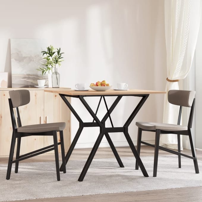 vidaXL - Eettafel - Y-frame - 80x80x75 - cm - massief - grenenhout - en - staal