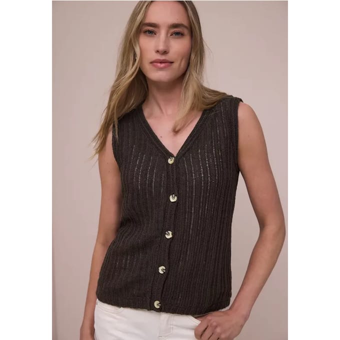 Vest met V-hals en knoopsluiting