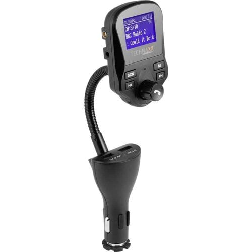 Technaxx FMT1500BT FM en DAB Transmitter met 2 x USB (1 x QuickCharge 3.0), Bluetooth