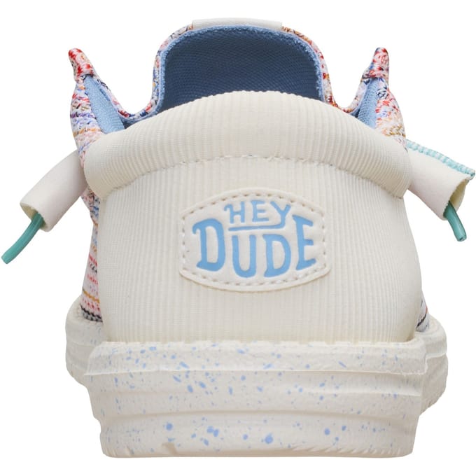 HEYDUDE Wally Funk Multi Mesh Polyester Heren Egret/Multi Moccasins Schoenen