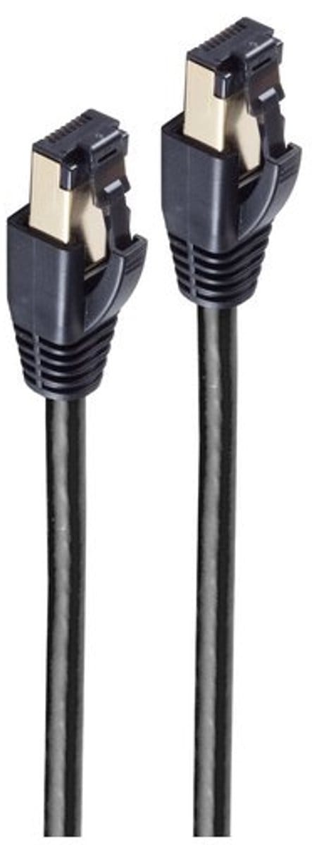 Patchkabel cat 8.1 F/FTP PIMF LSZH schwarz 0,5m