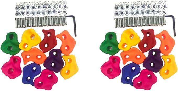 Klimstenen Set - Kinder Klimgrepen - Buiten Spelen - Duurzaam Kunststof - 20 Stuks - Gemengde Kleuren