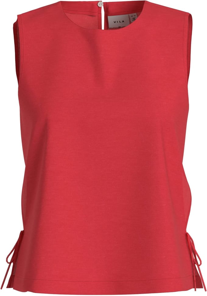 VILA - VIPRISILLA O-NECK S/L TIE TOP/VOL/R - Dames - Blouses