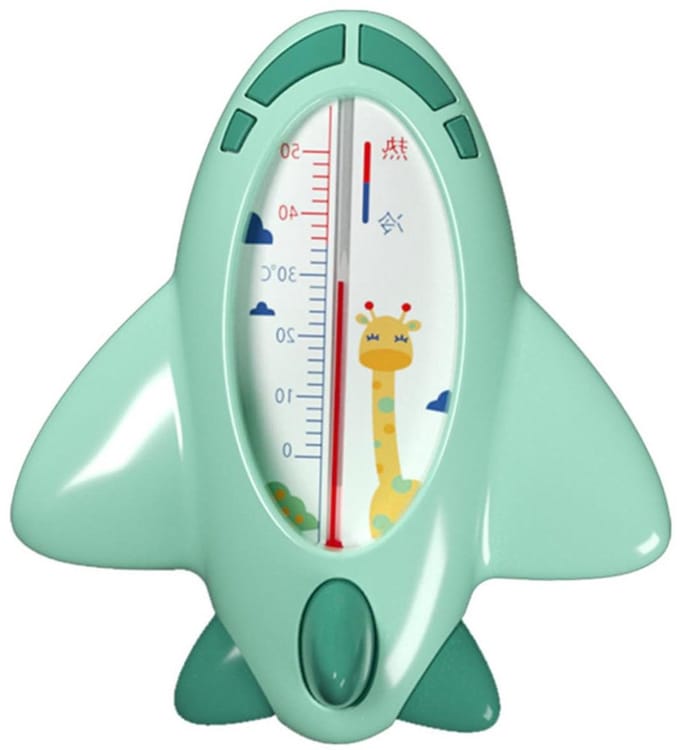 Badthermometer - Watermeter - Watertemperatuur Meten - Drijvend Vliegtuigontwerp - 10 cm - Groen
