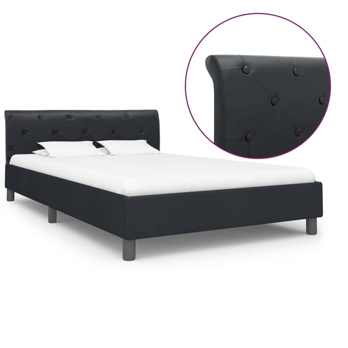 vidaXL - Bedframe - kunstleer - zwart - 140x200 - cm