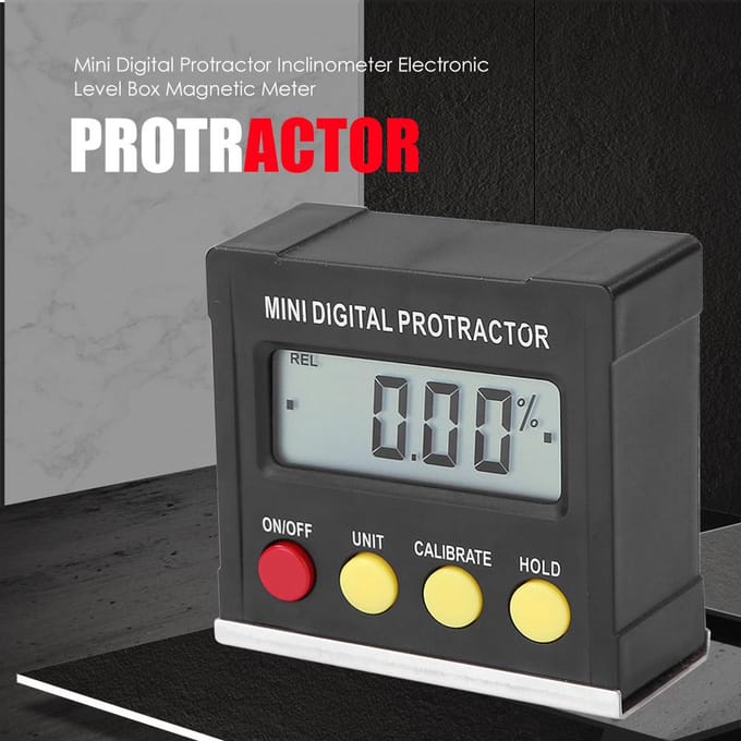 Horizontale hoekmeter Digitale gradenboog Hellingsmeter Elektronische niveaukast Magnetische basismeting zwart