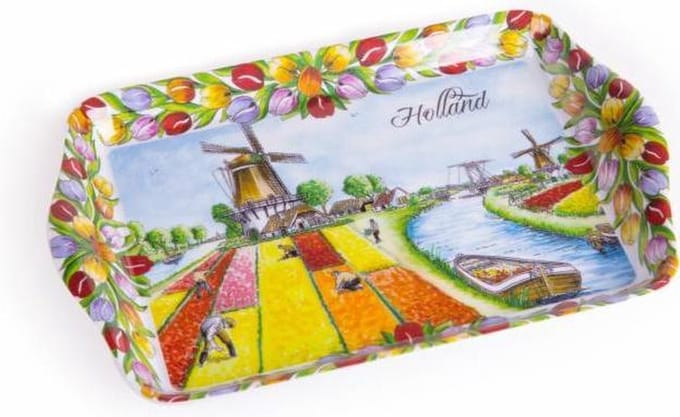 Dienblad Color Tulpen Holland 21 X 14 Cm - Souvenir