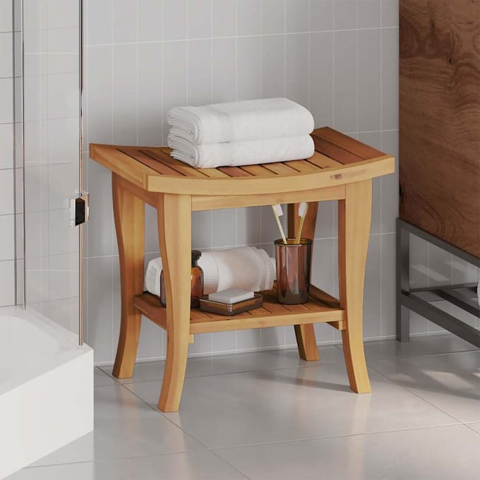 vidaXL Badkamertafel 50x35x45 cm massief teakhout