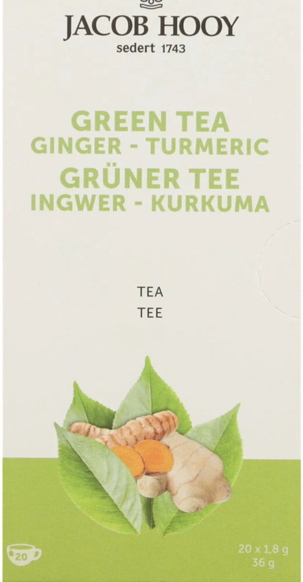 Jacob Hooy Groene Thee Gember - Curcuma - 20 stuks