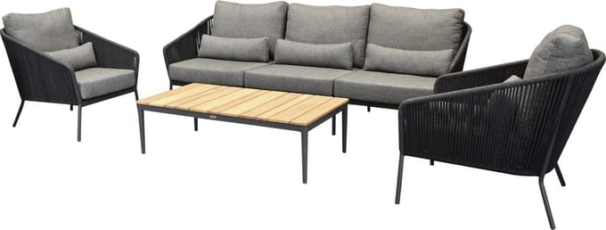 Costa stoel bank loungeset 4 delig rope antraciet