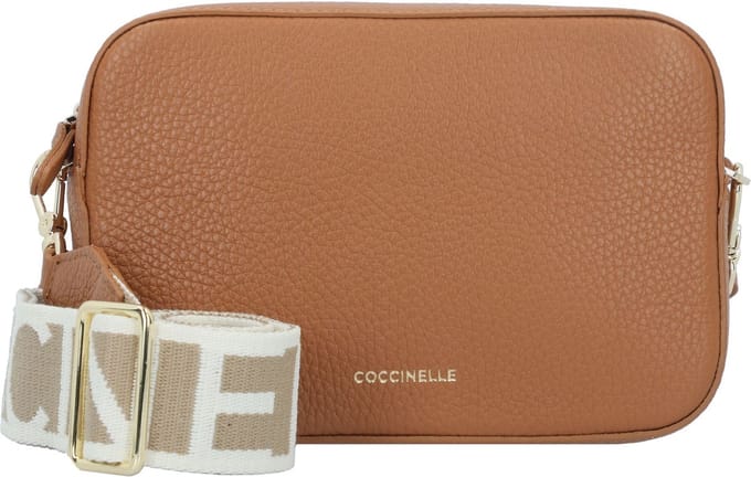 COCCINELLE Leren Schoudertas Tebe Crossover Bag Cuir 2 Bruine