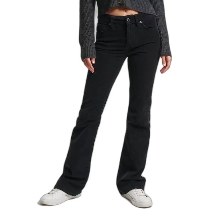Damesjeans in mid-rise corduroy flared slim Superdry