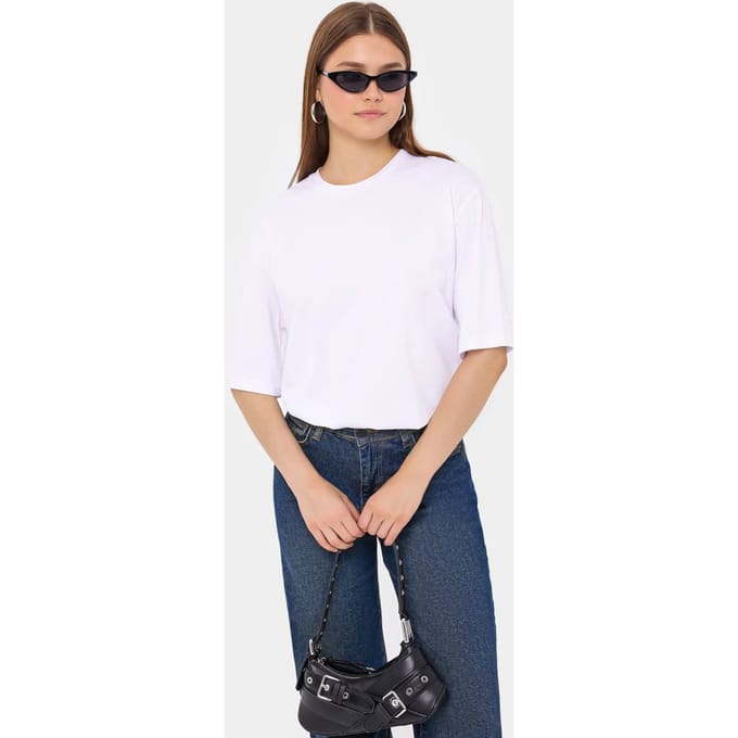 Basis Ronde Hals Korte Mouwen T-shirt met Zip-Up Rug