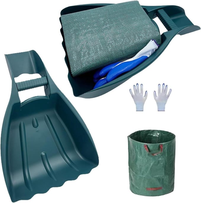 Bladgrijpers Tuinafval - Bladhark Opruimer - Gazon Onderhoud - Ergonomisch Ontwerp - 36 cm Breed - Groen