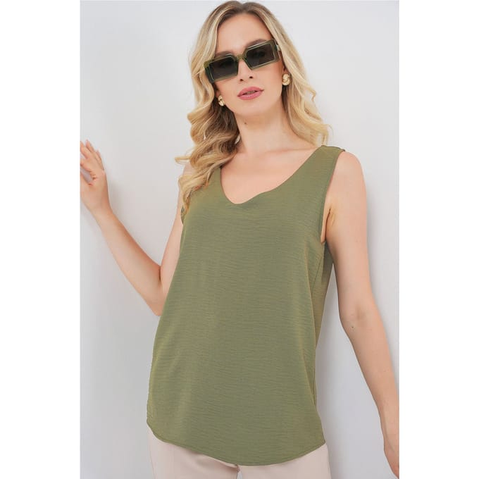V-hals Pull-On Blouse