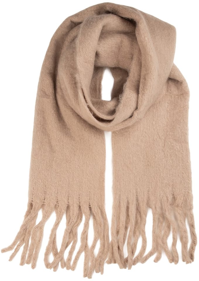 Clayre & Eef Wintersjaal Dames 40x190 cm Beige Textiel