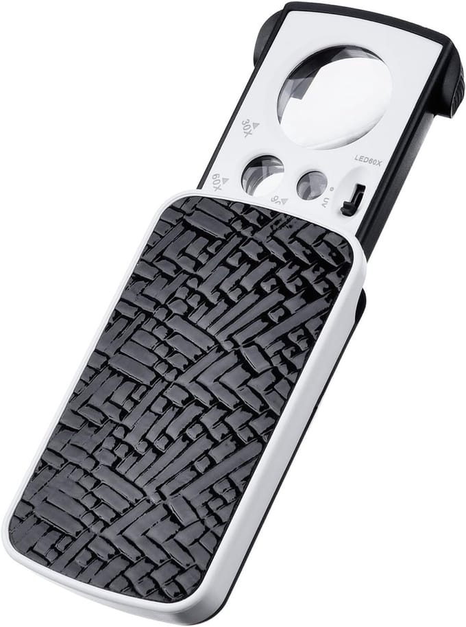 Draagbaar Vergrootglas met LED en UV-Licht - 30X, 60X, 90X Vergroting