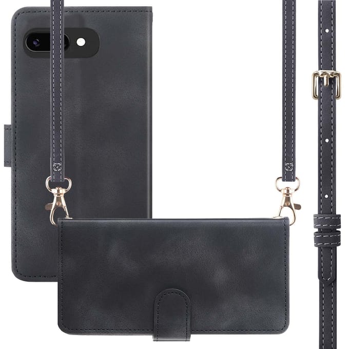 imoshion Hoesje - Geschikt voor Google Pixel 9a - Bookcase met koord - Zwart