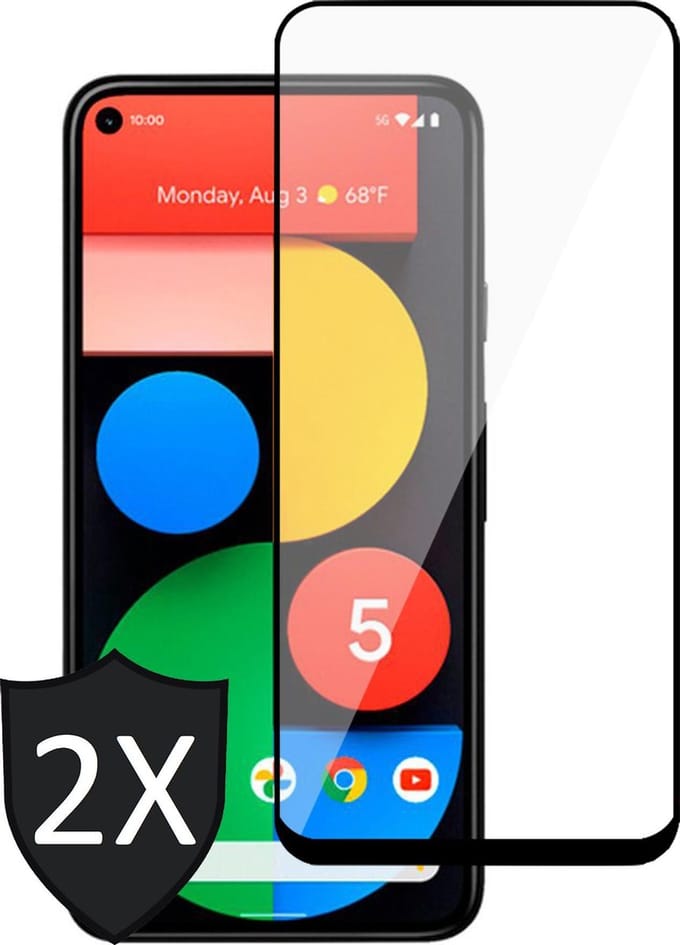 2x Screenprotector geschikt voor Google Pixel 5 - Glas Tempered Screen Protector Full Screen
