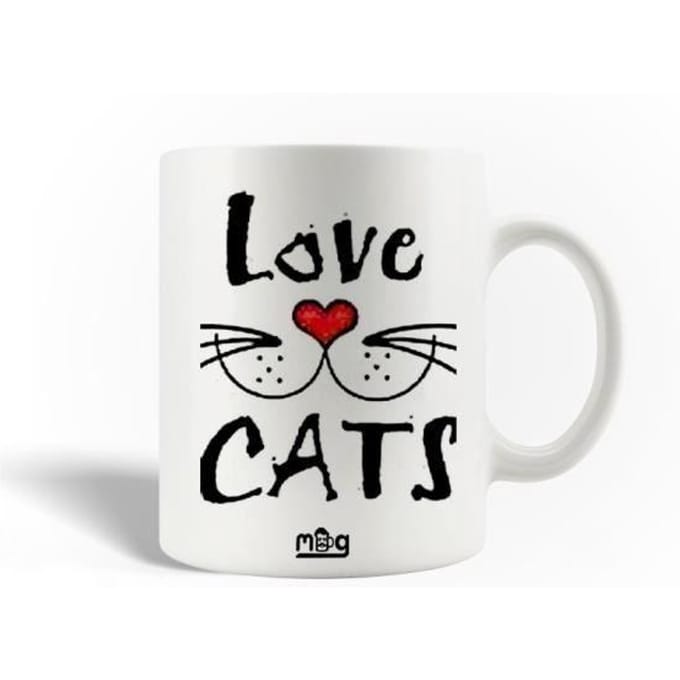 Mug en Céramique Citation Love Cats Aimer les chats