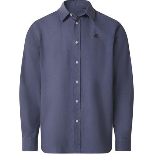ESMARA MEN U.S. Grand Polo Linnen heren overhemd (Blauw, M)