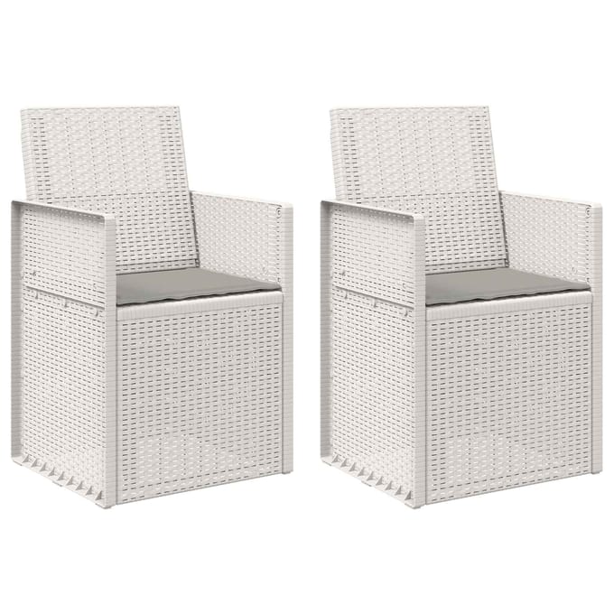 vidaXL - Tuinstoelen - 2 - st - Wit - en - Lichtgrijs - PP