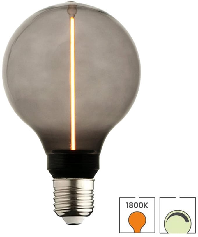 Lybardo Premium - E27 LED lamp - 3.5W dimbaar - 1800K Extra Warmwit Licht - Globe 95 mm