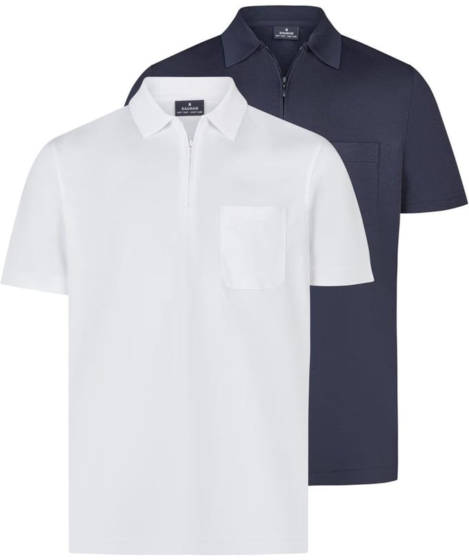 RAGMAN Heren poloshirt 2 pack Basic