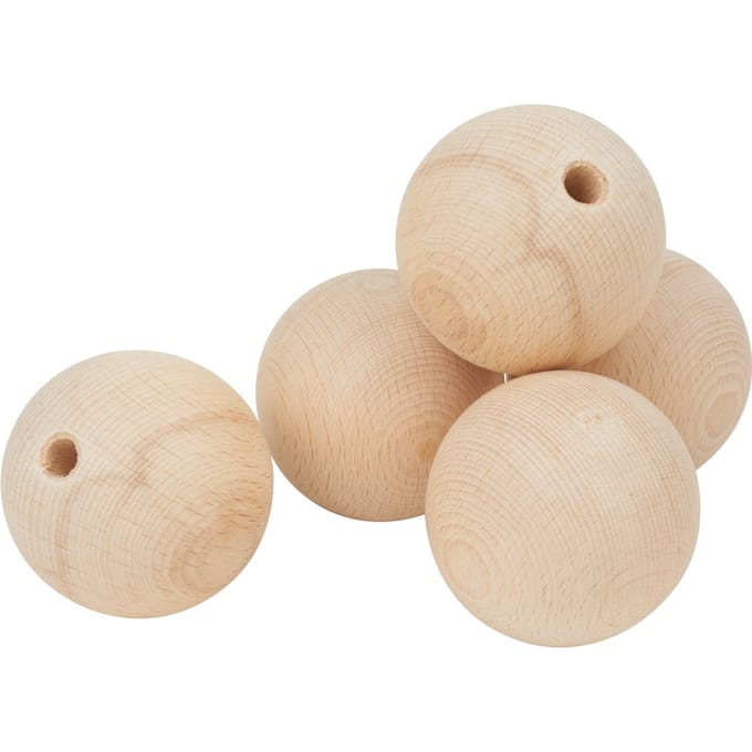 VBS Houten kogels halfgeboord "Ø 70 mm" - 5 stuks