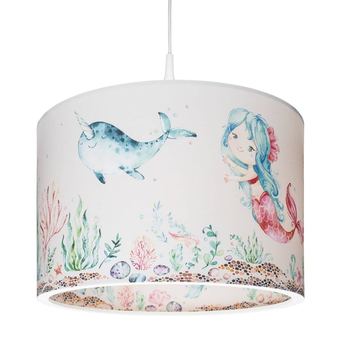 Elobra Hanglamp 25/40 zeemeerminnen, Ø 38 cm, kleurrijk, E27