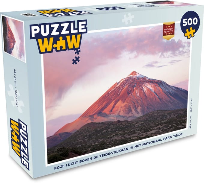 Puzzel Roze lucht boven de Teide-vulkaan in het Nationaal park Teide - Legpuzzel - Puzzel 500 stukjes