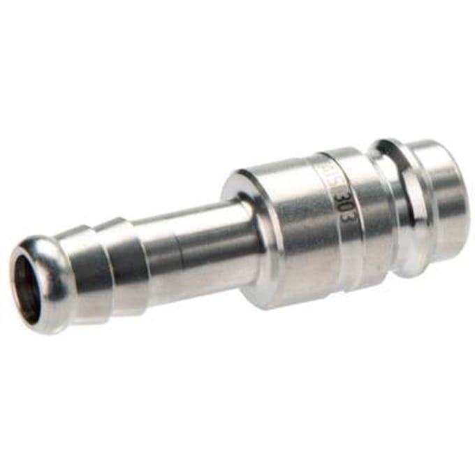 RVS DN 10 Luchtkoppeling Insteeknippel 10 mm Slangpilaar Double Shut-Off