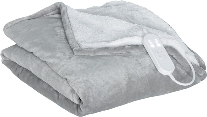 Elektrische Deken 180x130 cm - Wasbaar met Timer - 9 Warmtestanden - Grijs