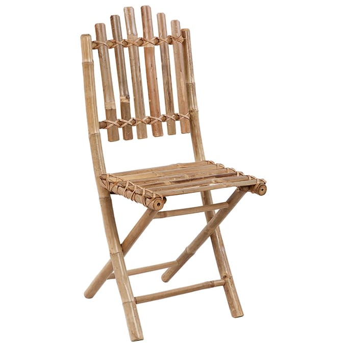vidaXL - Opklapbare - stoelen - (2 - stuks) - met - kussens, - bamboe