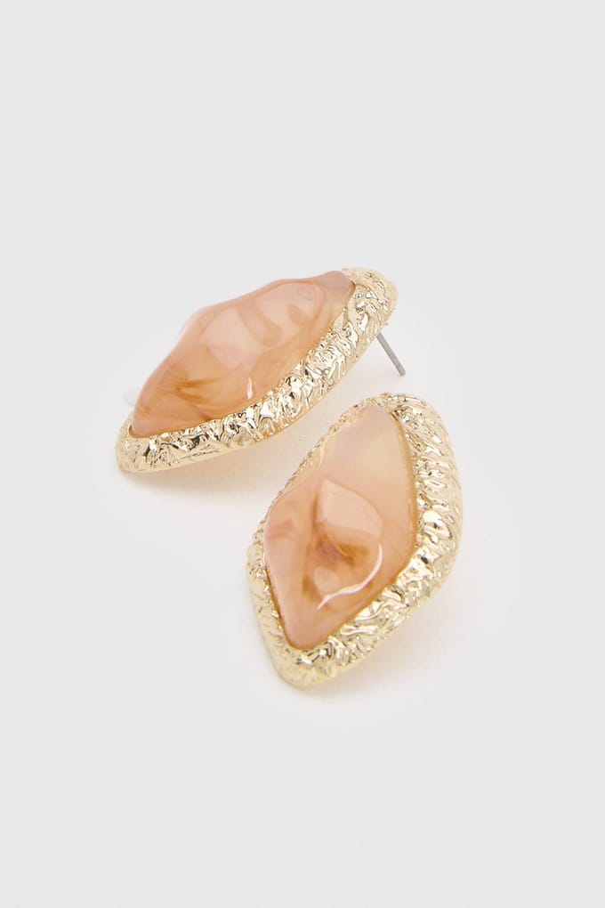 boohoo Dames Oversized Oorbellen Met Steendetail | Goud