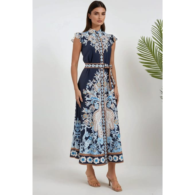 Bloemige Tippet Maxi Jurk