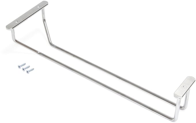 Emuca Supra 1-lijns meubelbekerhouder, lengte 340mm, Staal, Verchroomd