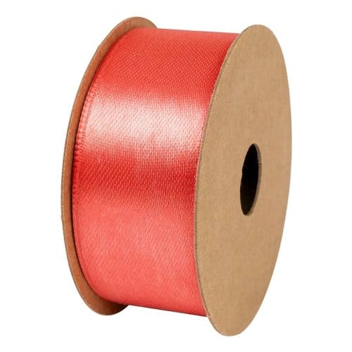 Stewo satijnen cadeaulint, formaat 25 mm. x 4 m., kleur licht rood