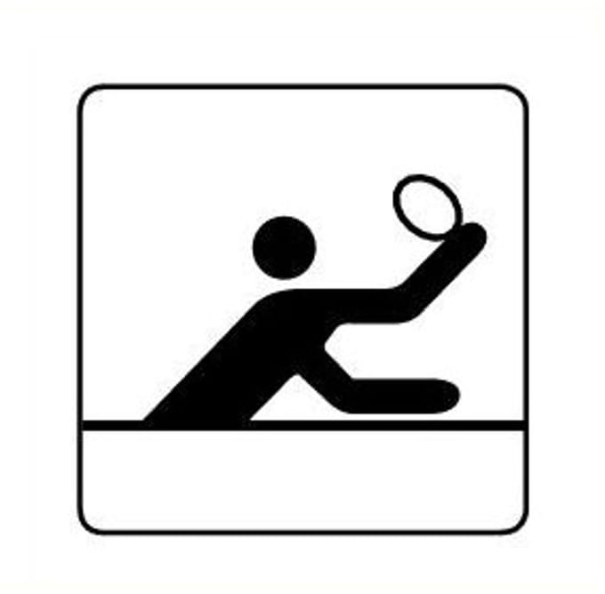 Tennis sticker, wit zwart 100 x 100 mm