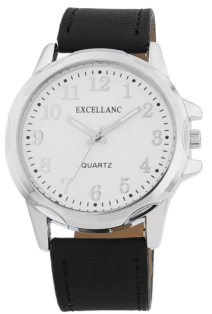 EXCELLANC Herenhorloge lederimitatie Mineralglas