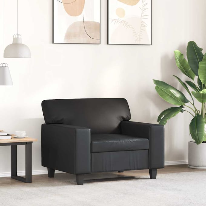 Vidaxl Fauteuil, Zwart, 60 Cm, Bekleed met Kunstleer