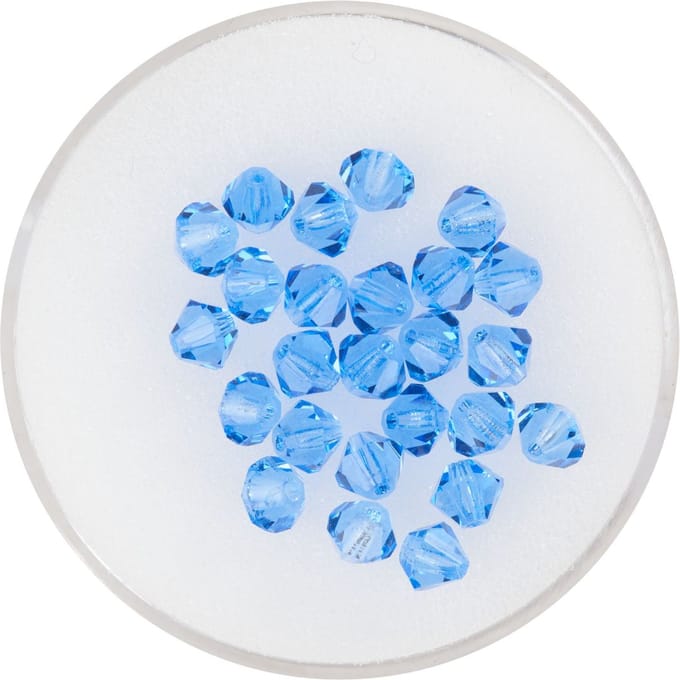 Glas geslepen glitterkralen, 4 mm - Sapphire
