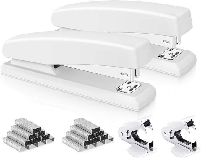 Nietmachine Set - Bureau Nietapparaat - Papier Verwerken - 3-in-1 Functies - 25 Vel Capaciteit - Wit