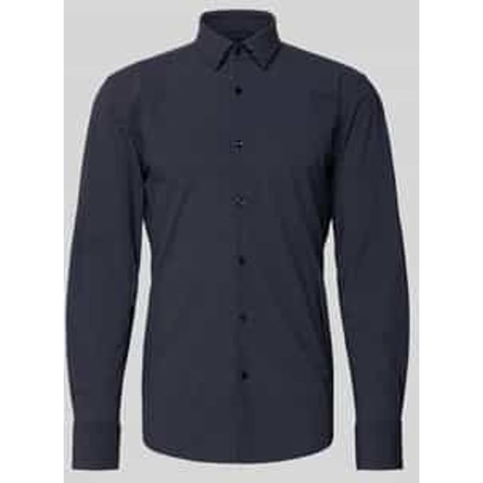 Slim fit zakelijk overhemd met all-over motief Model 'HANK'