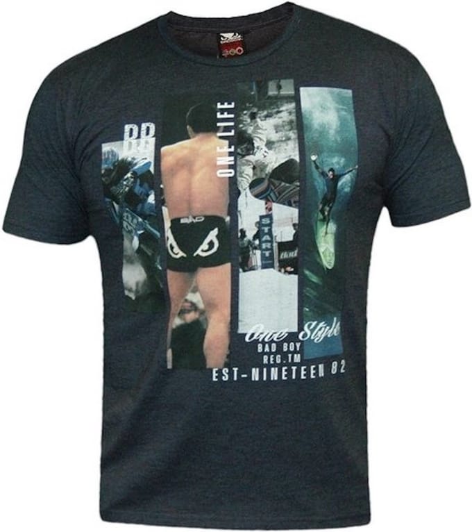 Bad Boy Heritage MMA T Shirts Heather Navy - S