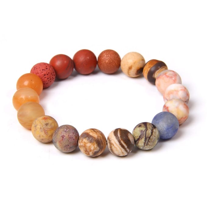 Marama - armband Desert - matte ronde kralen natuursteen - elastisch - 19-24 cm.