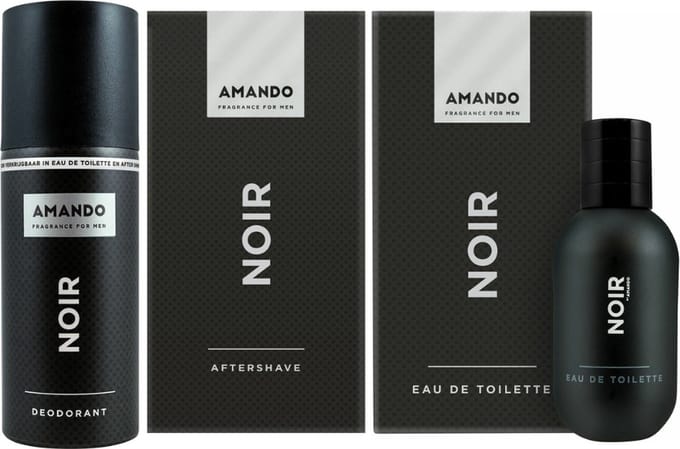 Amando Noir Cadeauset - Eau de Toilette, Aftershave & Bodyspray voor heren