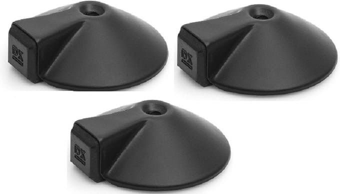 Dulimex Deurstopper/deurbuffer - 3x - D85mm - inclusief schroeven - RVS - zwart - vloermontage