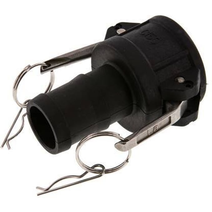 Camlock DN 40 (1 1/2'') Koppeling Polypropyleen met slangpilaar (38 mm) Type C MIL-C-27487